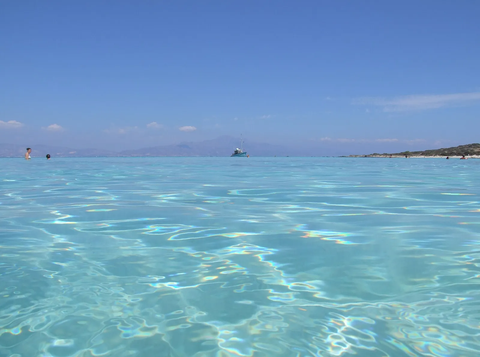 The crystal-clear water of Chrissi Island