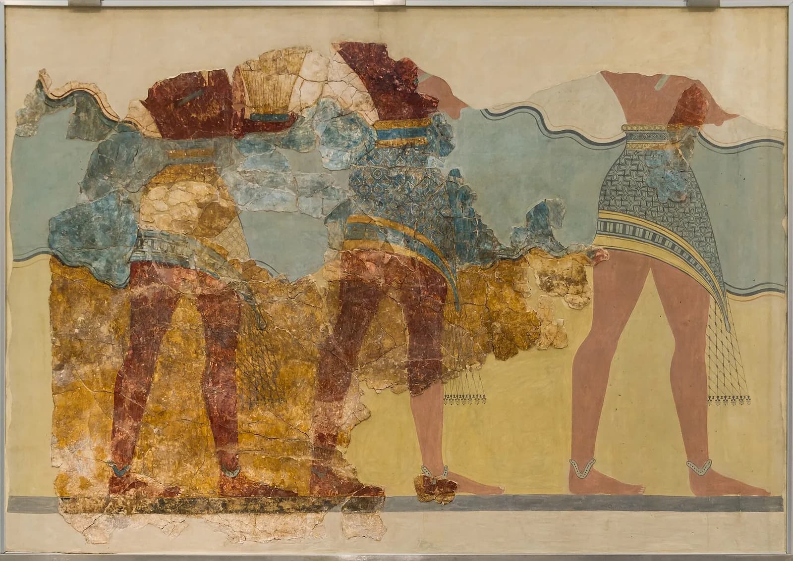 Fresque minoenne de la procession venue de Knossos, exposée au musée archéologique d'Héraklion