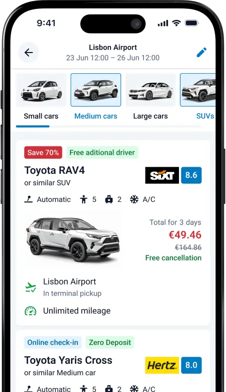DiscoverCars application mobile