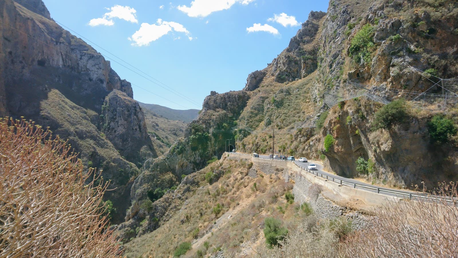 Mountain road winding through the Topolia Gorge in Crete