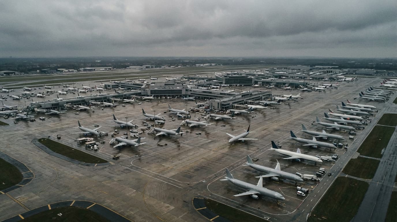 Aéroport montrant des vols annulés