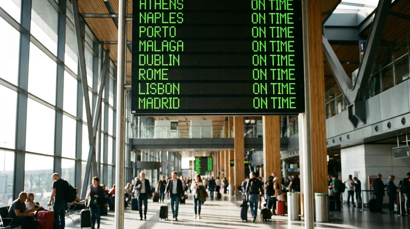 Avion au-dessus d'une ville européenne méditerranéenne