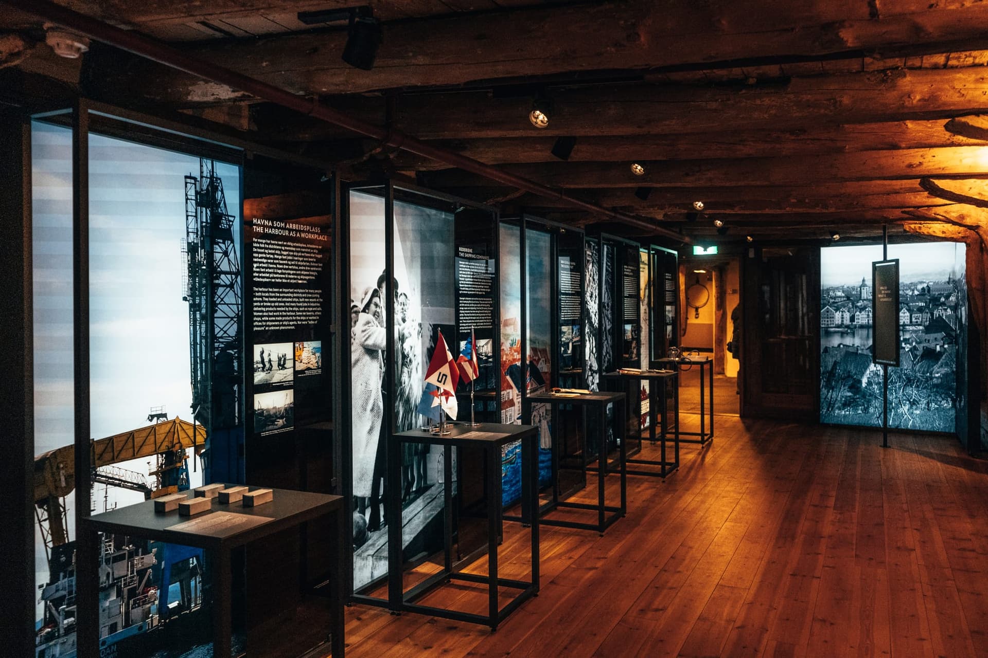 Interior view of the warehouses at the Stavanger Maritime Museum