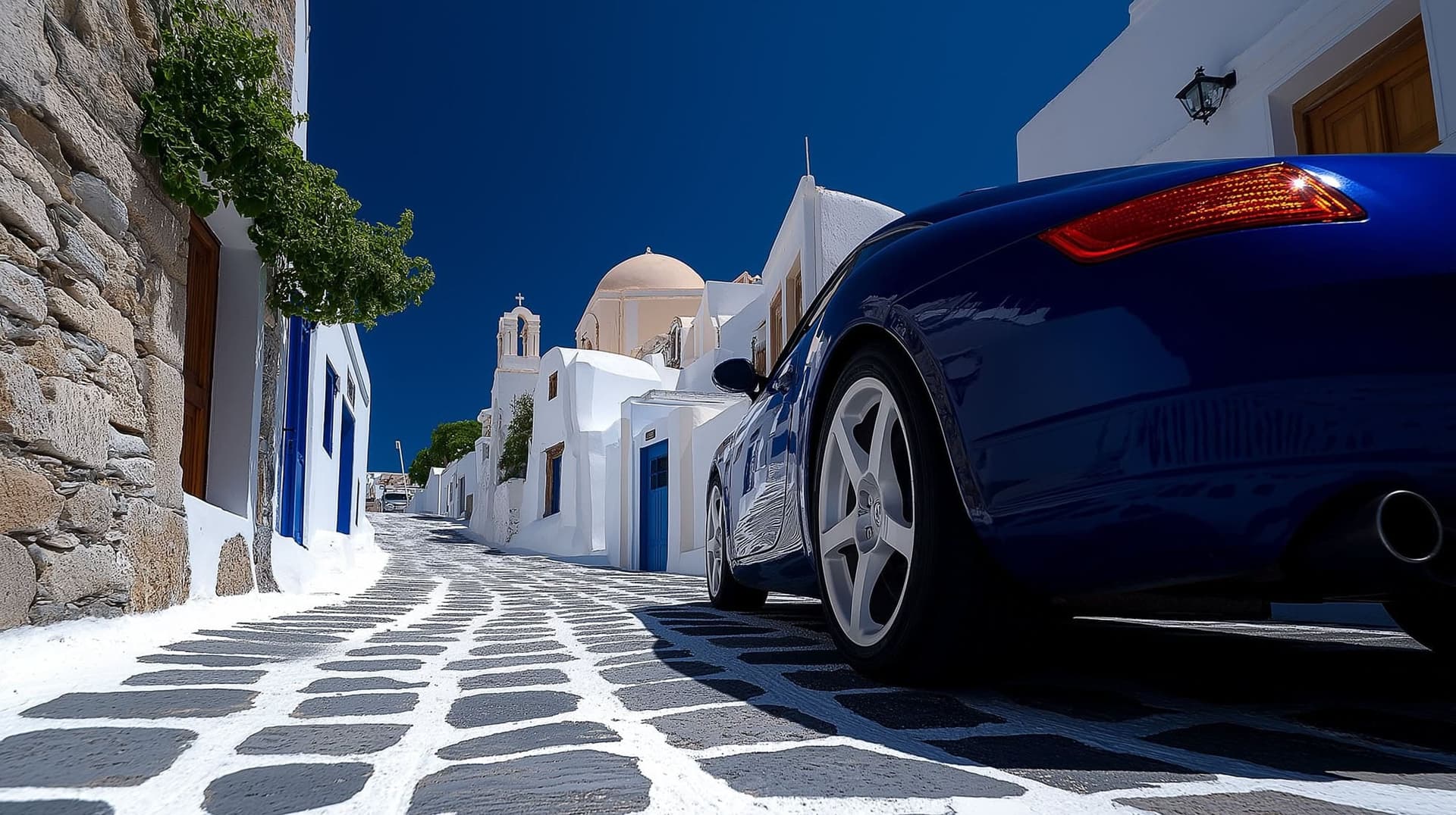 Avoir un véhicule sur Santorini, c'est indispensable.