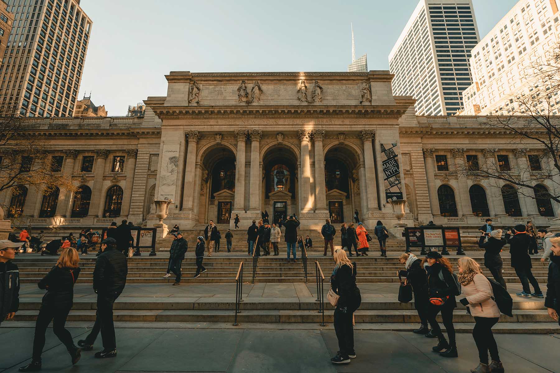 Façade de la New York Public Library à New York