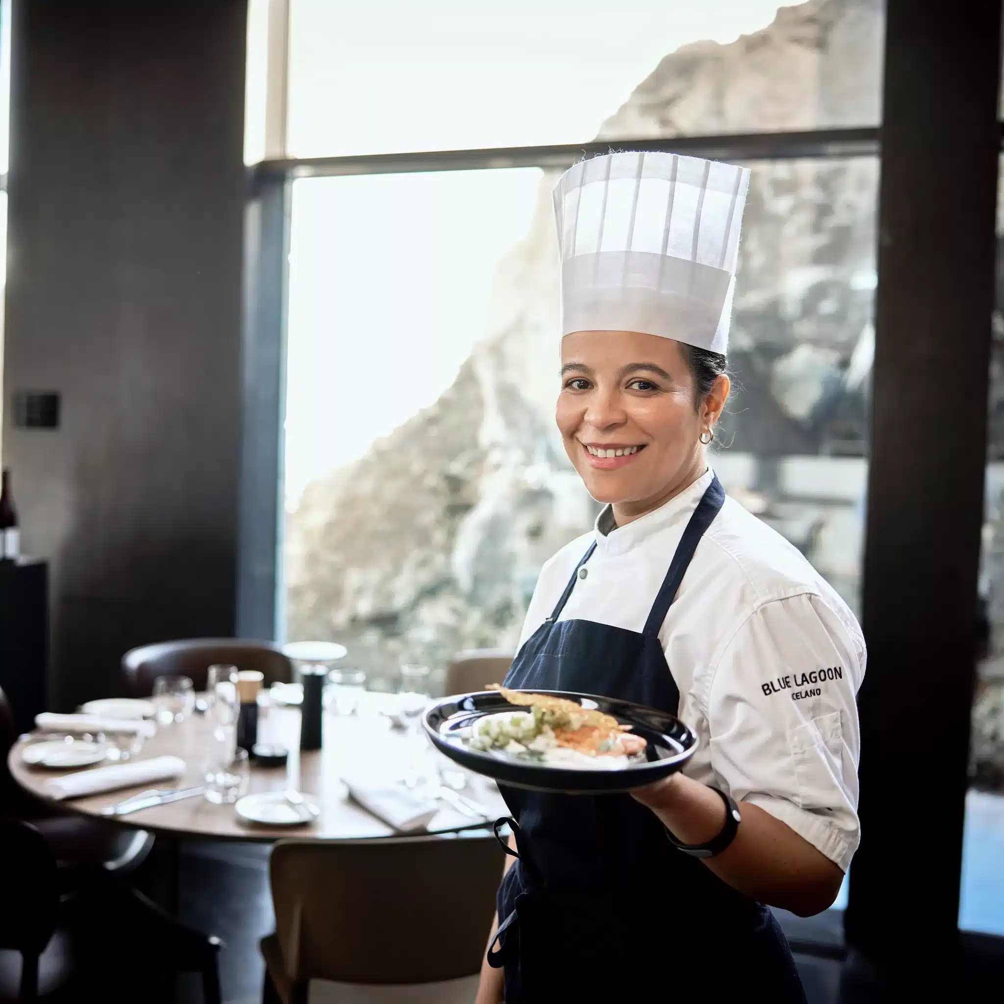 Dining room of the Michelin-starred Moss Restaurant atop the Blue Lagoon