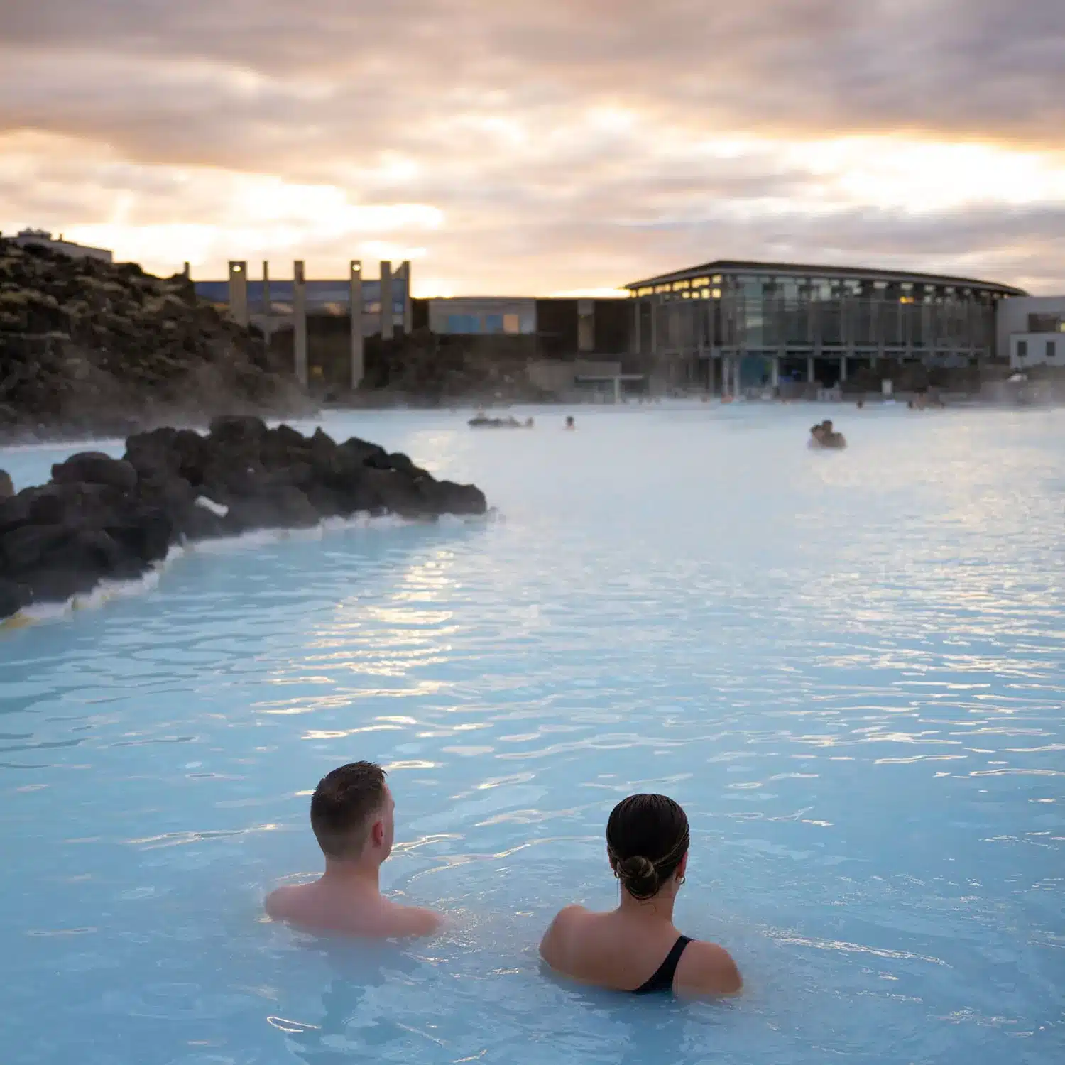 Sauna carved into the lava rock at the Blue Lagoon