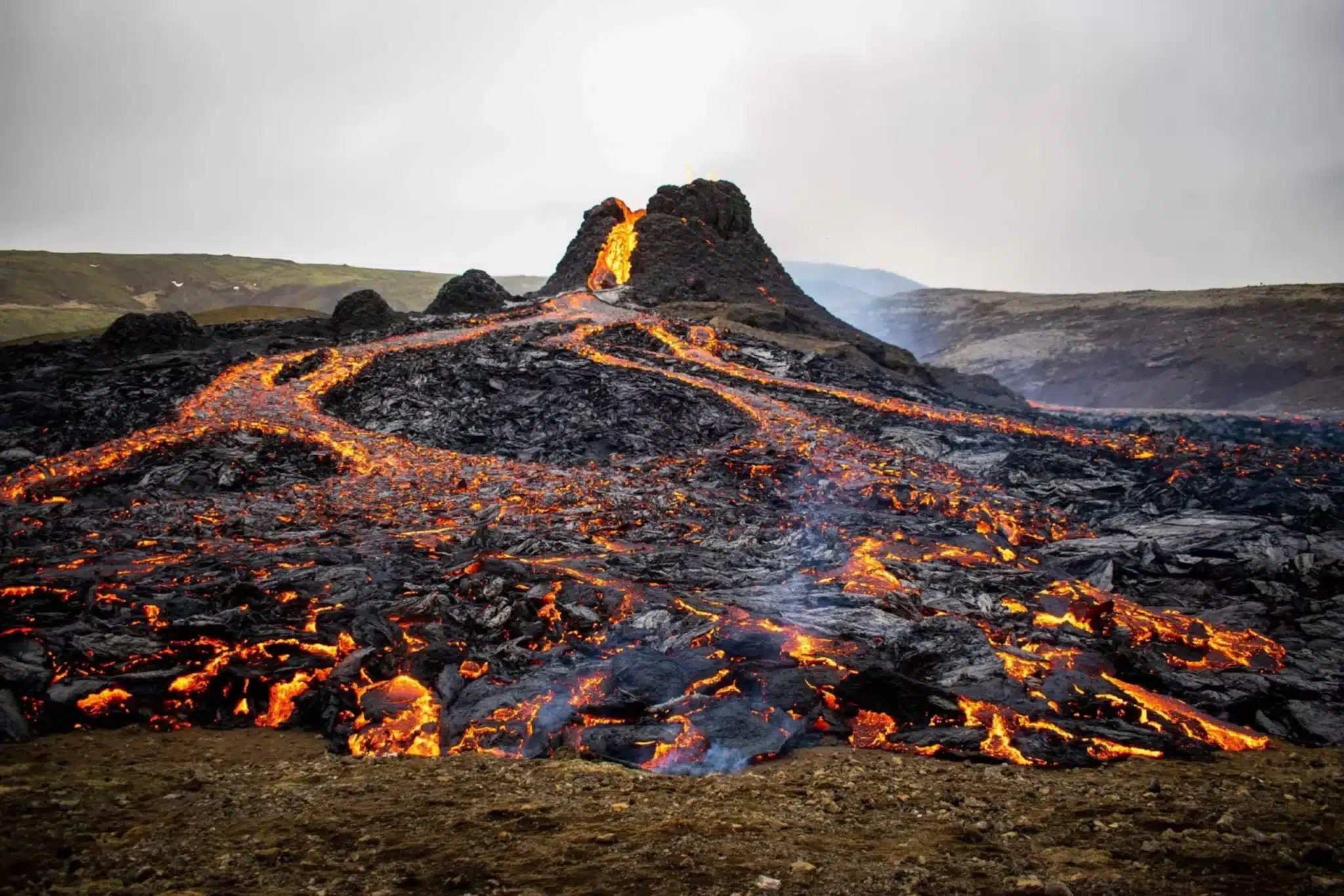 Lava fields around the Blue Lagoon in Iceland