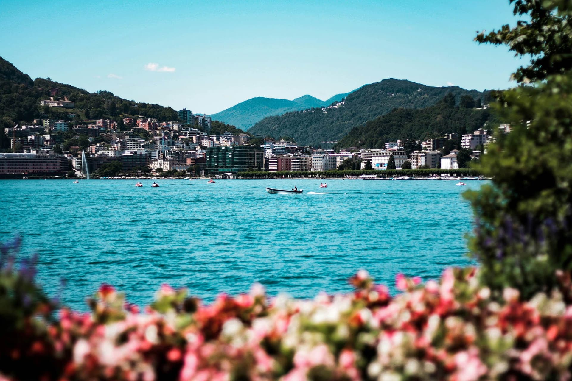 Vue depuis le parc Ciani de Lugano