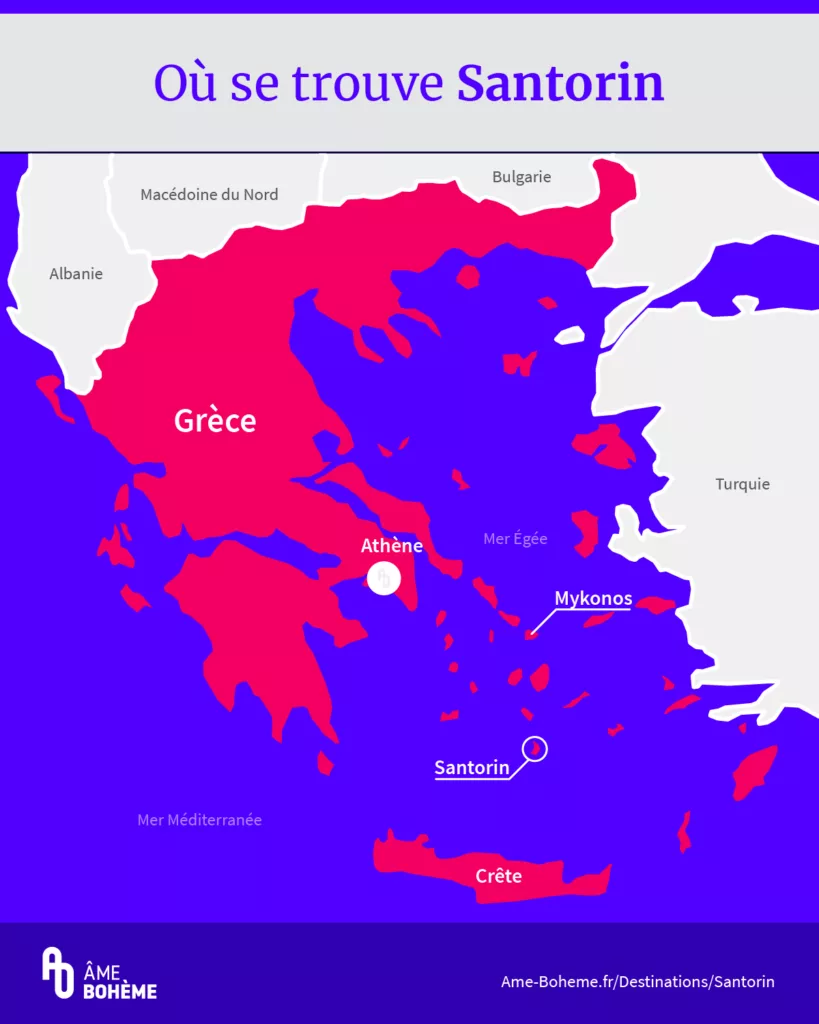 La carte - Où se trouve l’île de Santorin ?