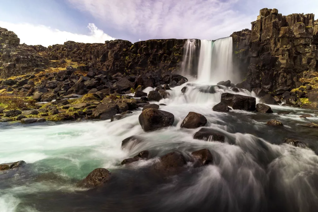 Cascade d'Oxagarfoss en Islande