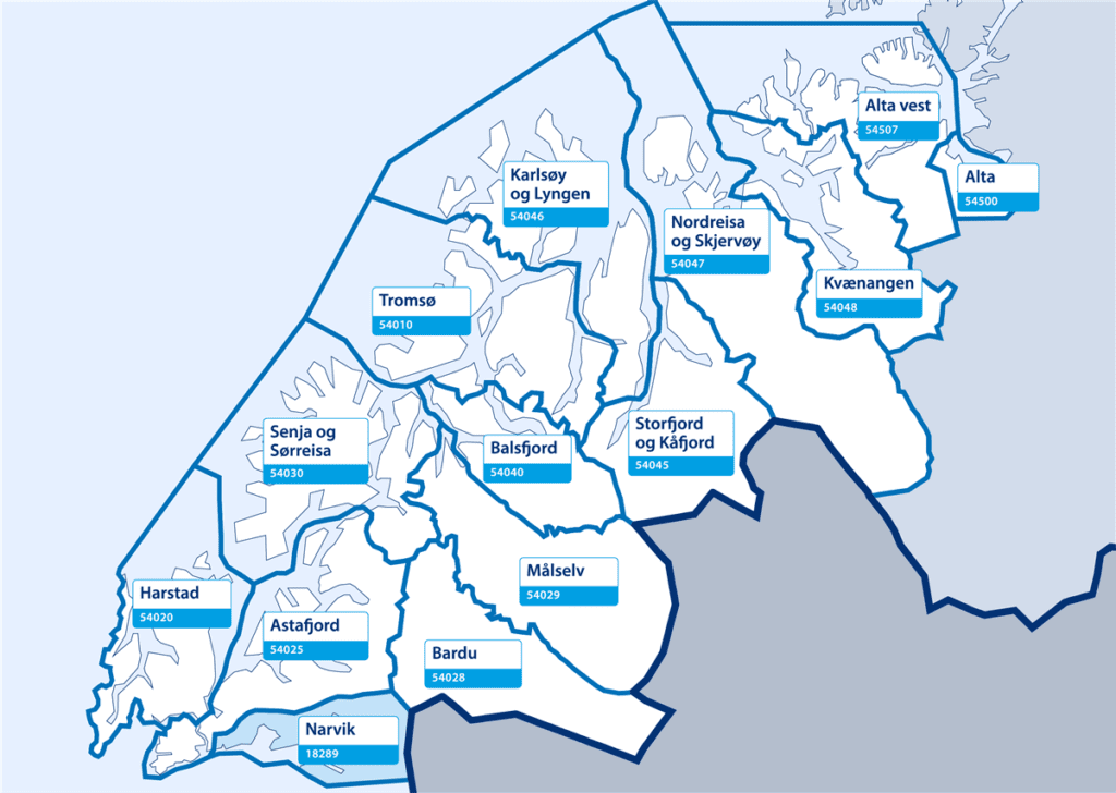 Comprendre les zones autour de Tromsø