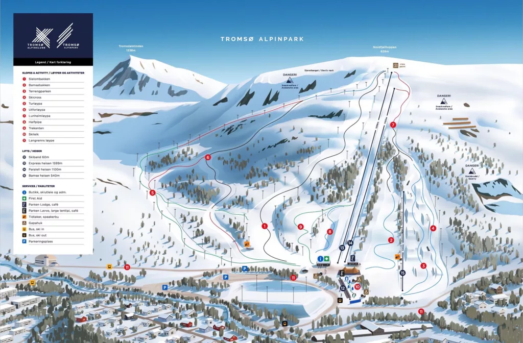 La carte des stations de Tromso Alpin