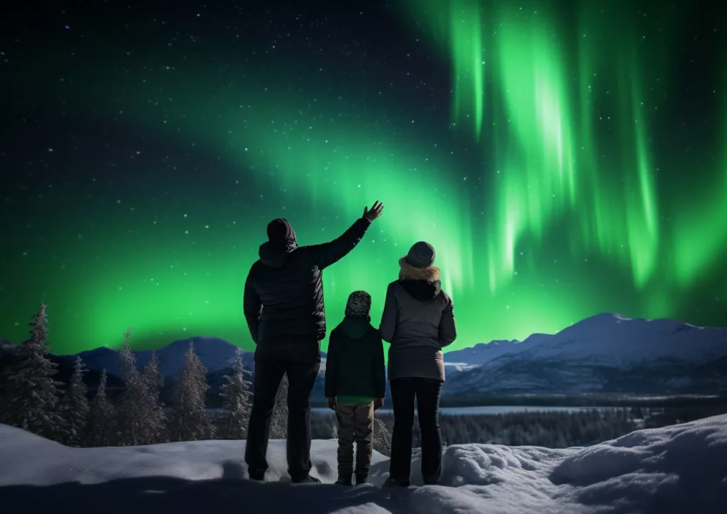 Voir les aurores boréales en famille