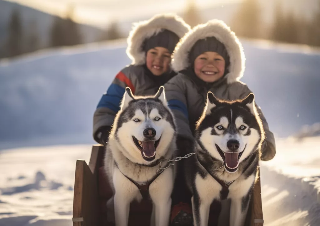 Faire du chien de traineau à Tromsø en famille
