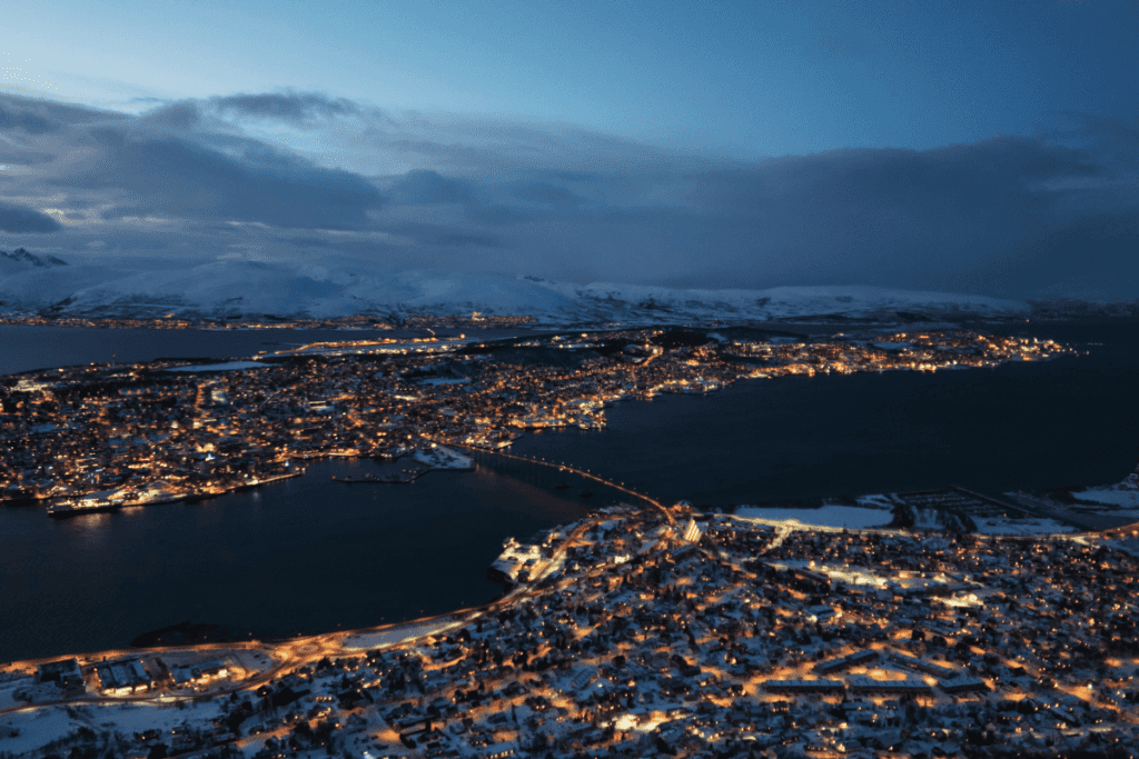 Tromsø vue depuis le sommet du téléphérique