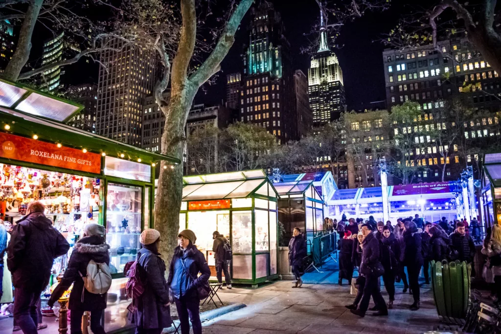 Le marché de Noël de Bryant Park à New York