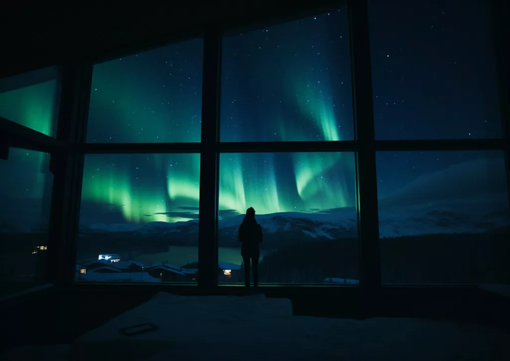 Voir les aurores directement depuis son logement, à l'extérieur de Tromsø