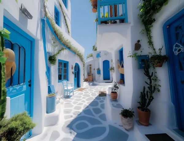 Pourquoi les maisons de Santorin sont-elles bleues et blanches ?