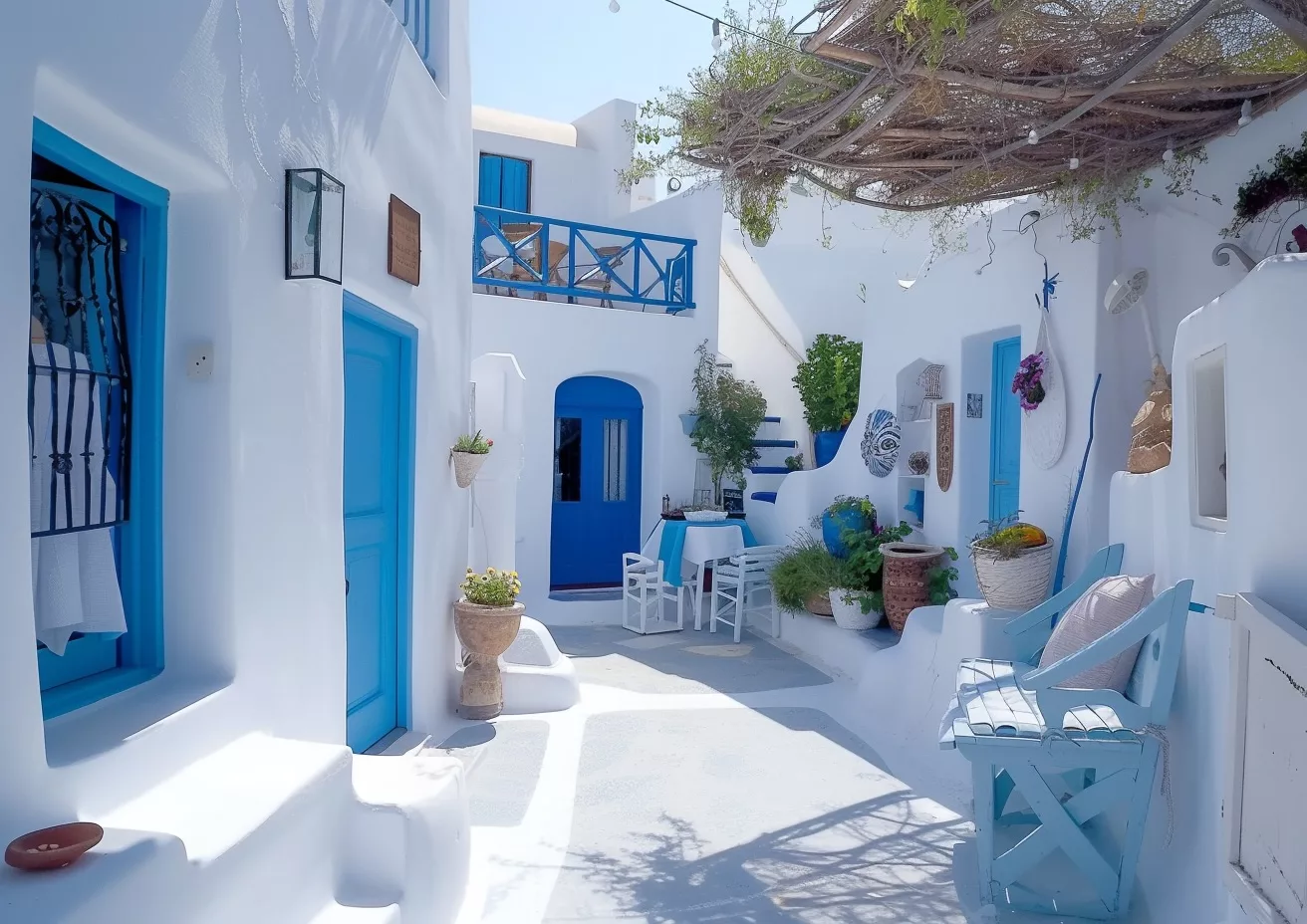 Pourquoi les maisons de Santorin sont-elles bleues et blanches ?